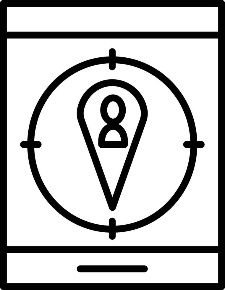 A map pin icon on a smartphone vector