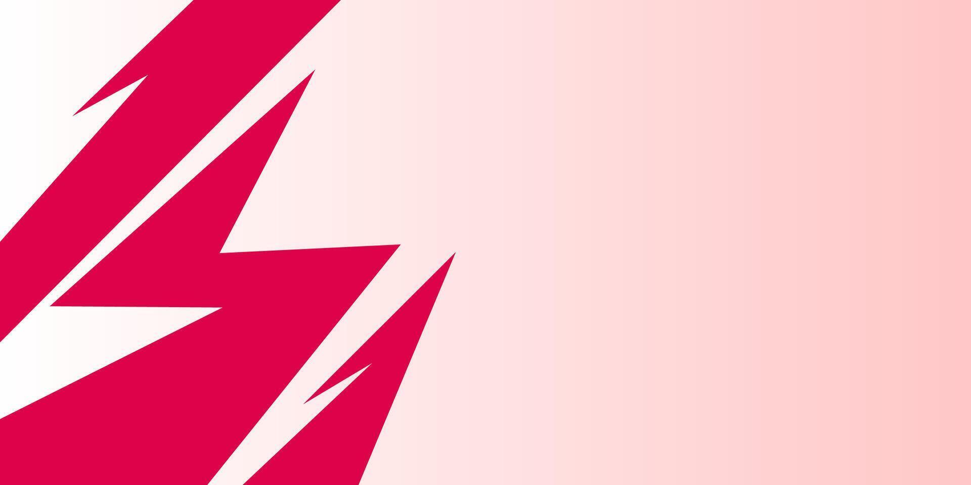 A red and white background with a lightning bolt vector