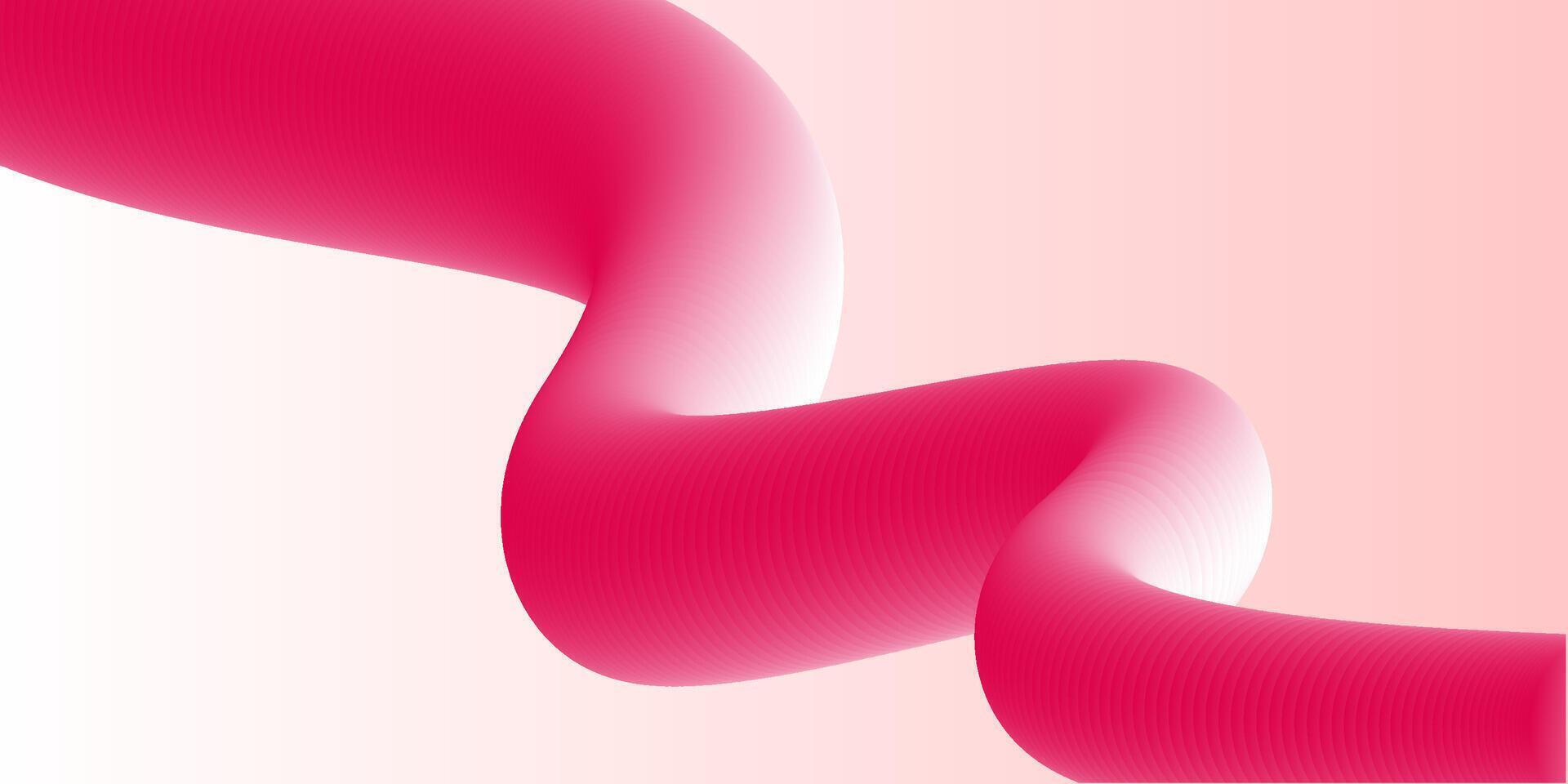 A pink ribbon on a white background vector