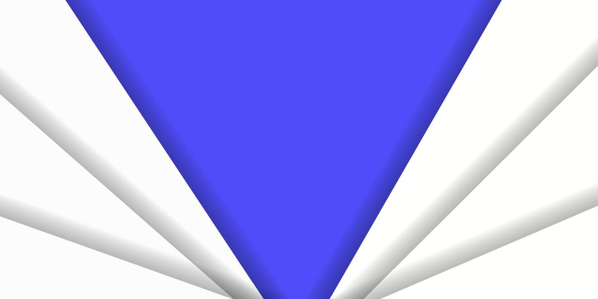 A blue and white triangle with a white border vector