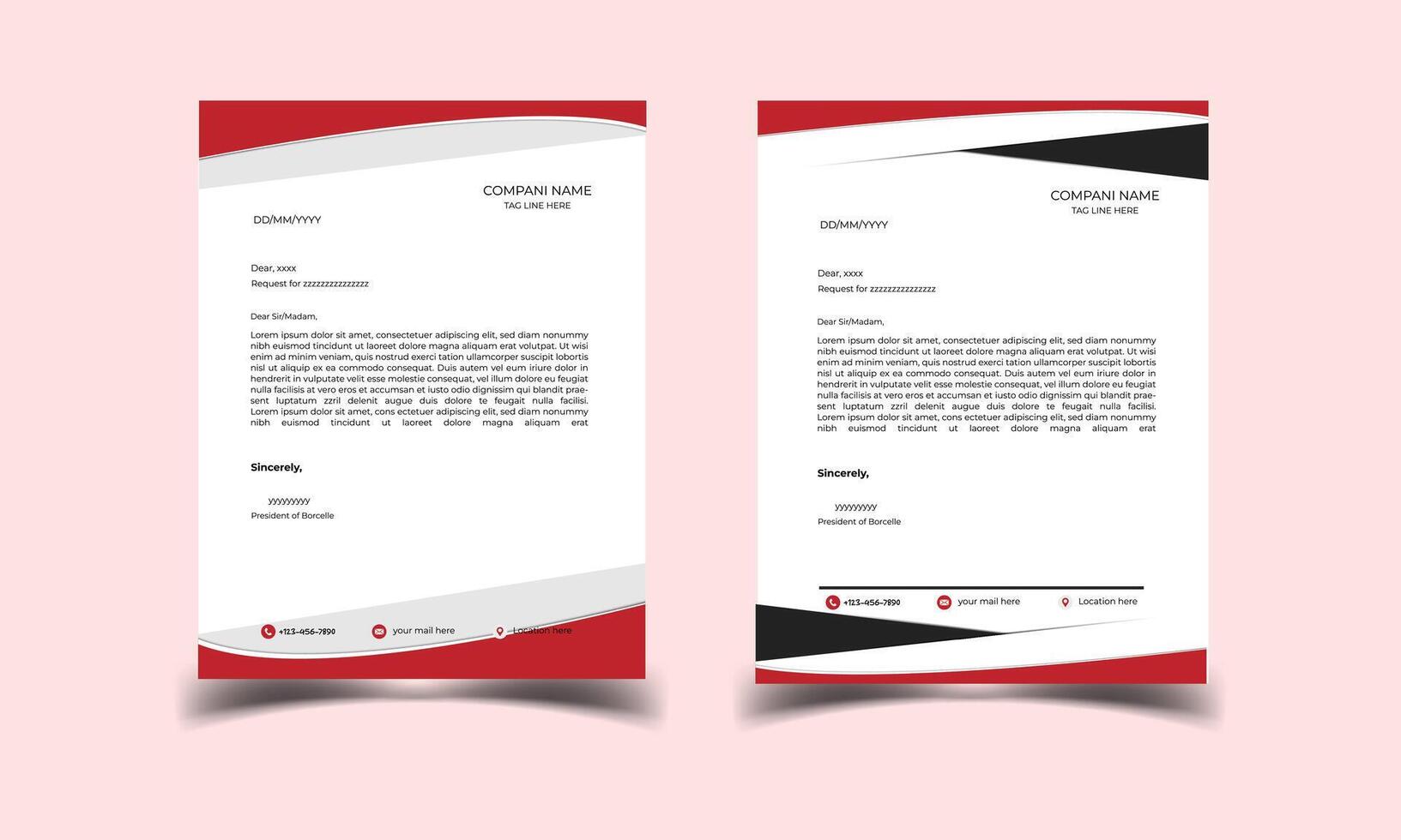 Clean corporate letterhead template design vector