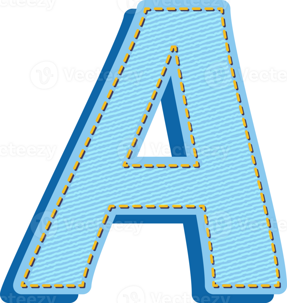 A blue letter with a yellow border png