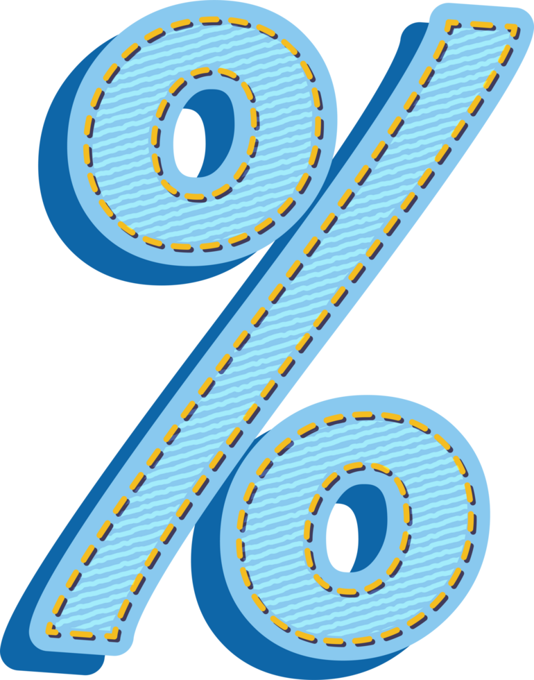 A percent sign with a blue background png
