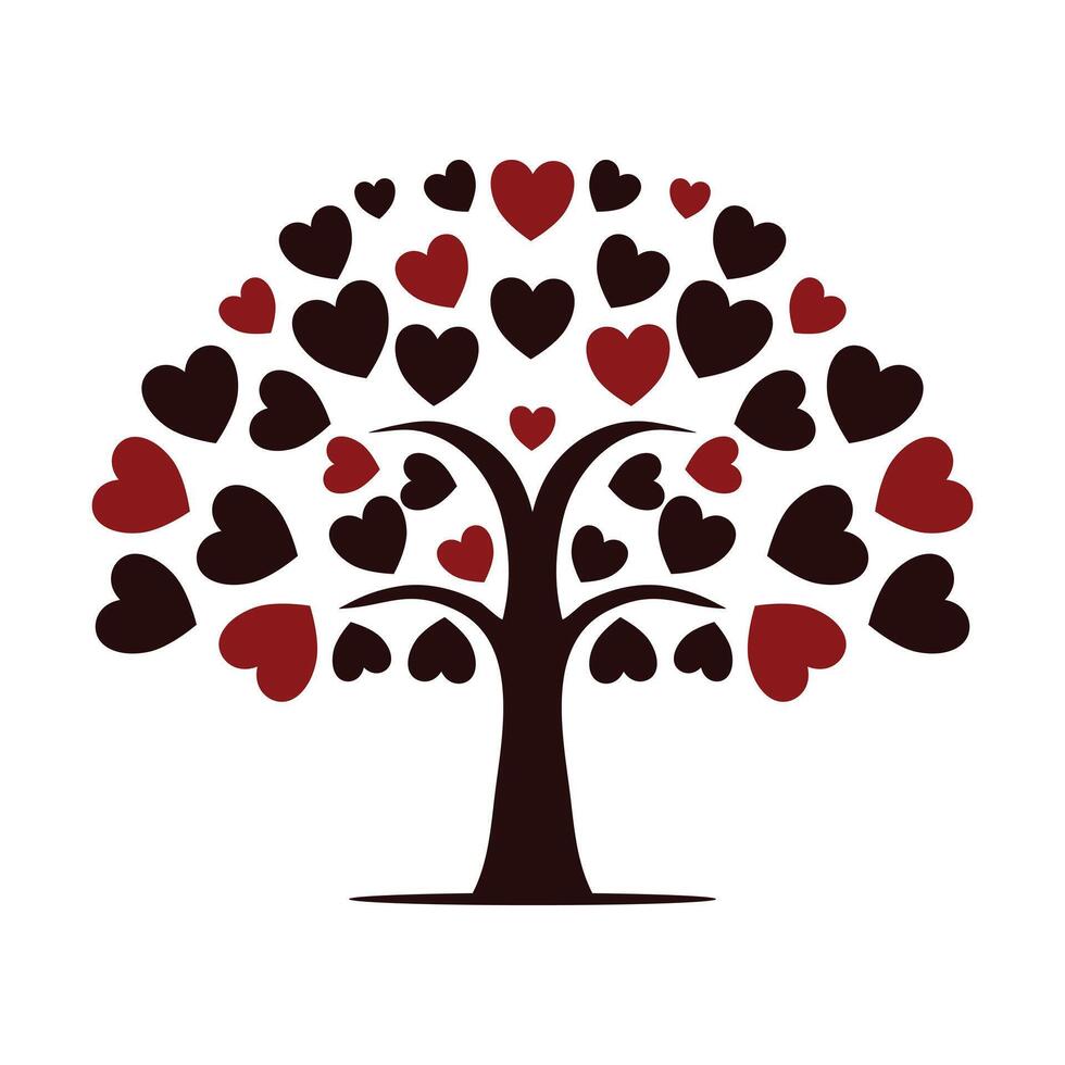 tree of love icon logo template illustration design vector