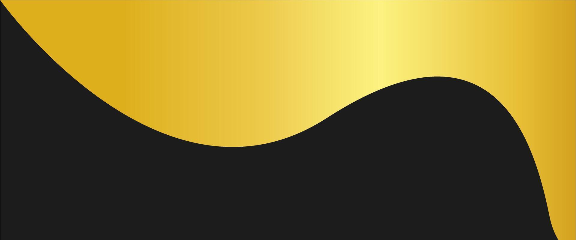 A black and gold logo with a wave pattern vector