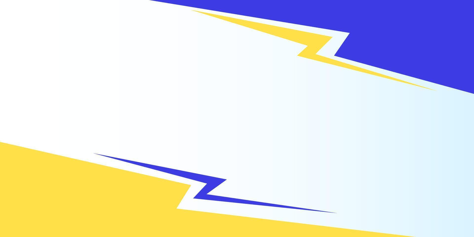 A blue and yellow background with a lightning bolt vector