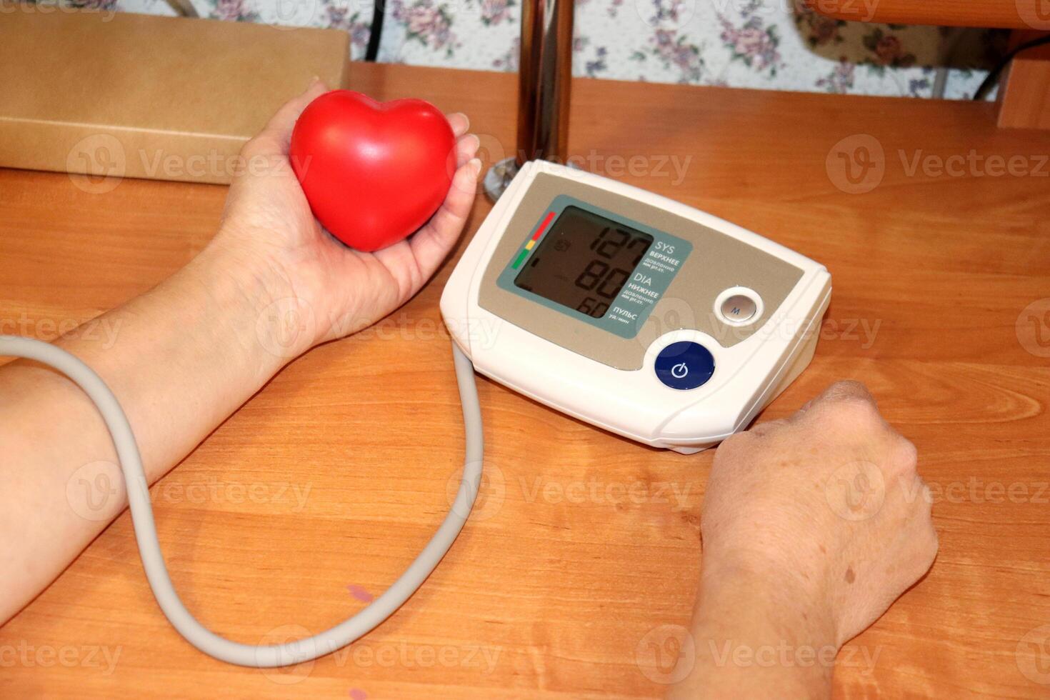 A woman hands - electronic device with a screen on and indicators photo