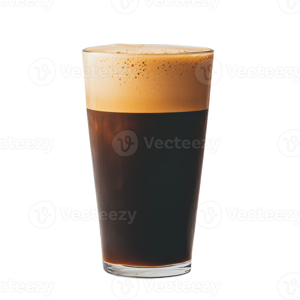 A tall glass of dark coffee with a black rim png