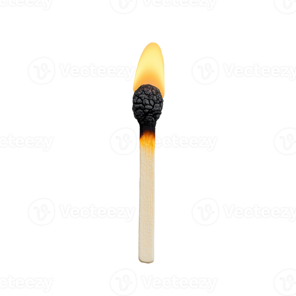 Matchstick with Flame for Creative Projects Transparent Background. png