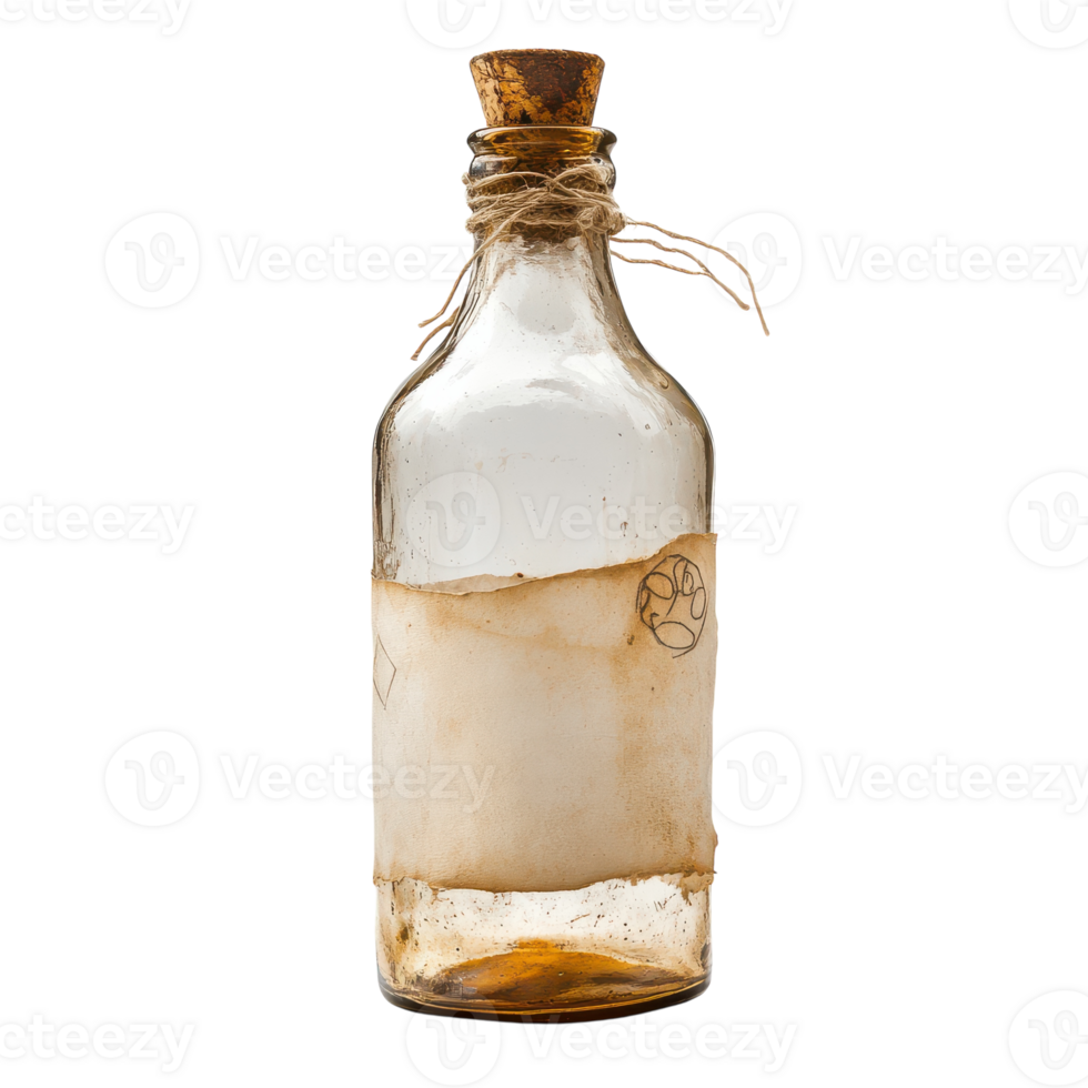 Message in a Bottle Ready for Adventure Transparent Background. png