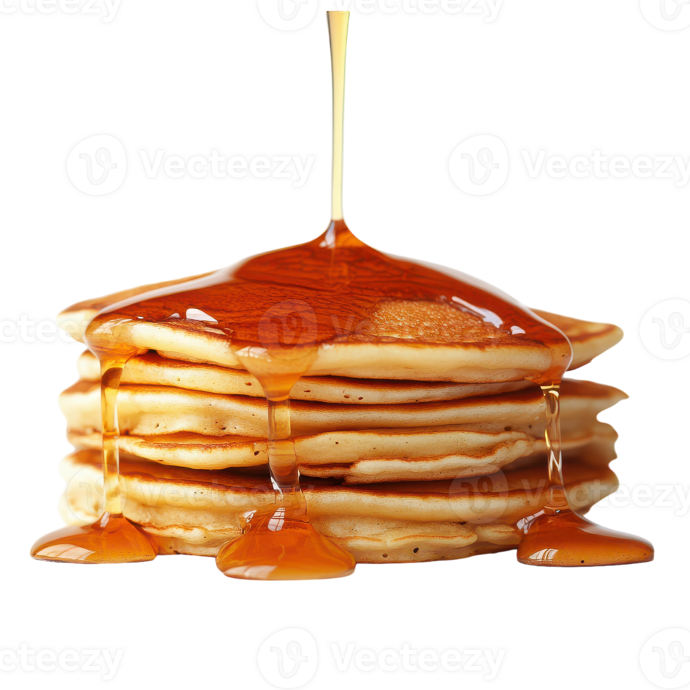 Pancakes with syrup being poured over them png