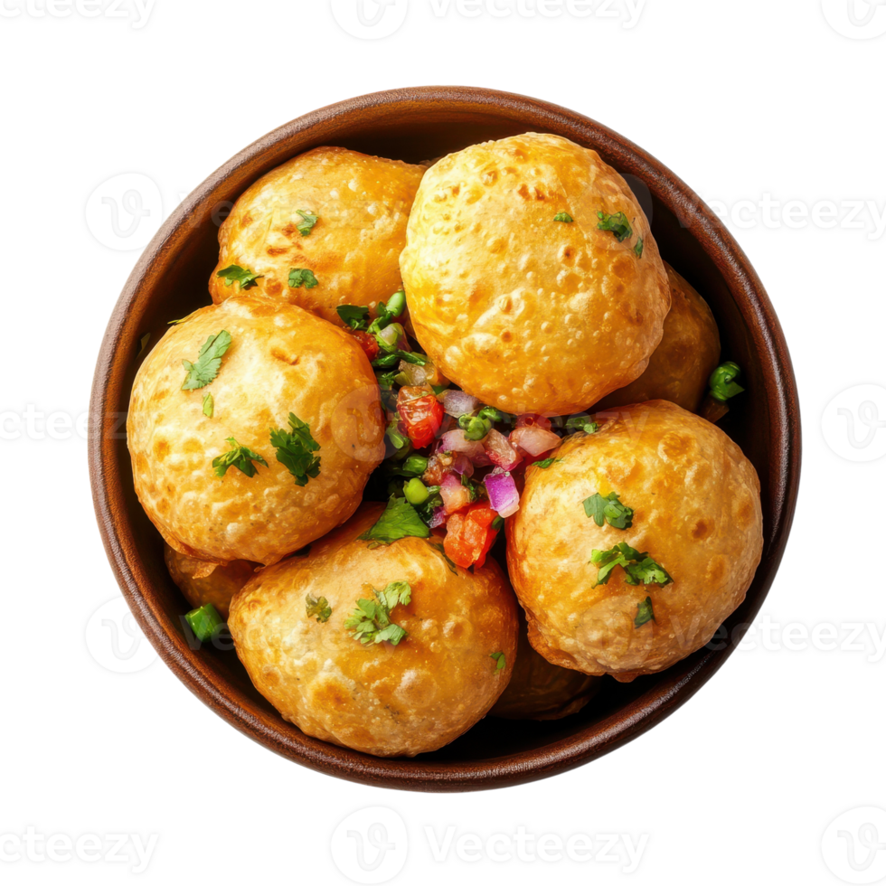 A bowl of fried dough balls with herbs and spices png