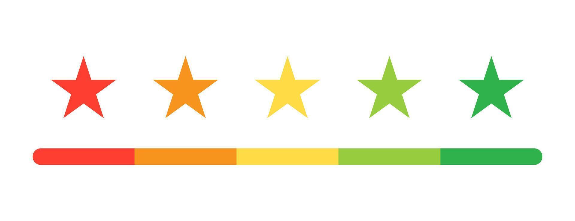 Rating star set for customer feedback or product experience vector