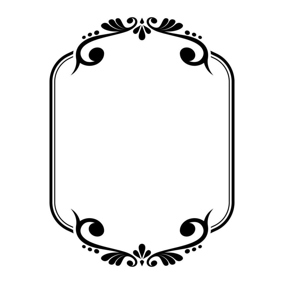 Oval Ornamental frame border vector