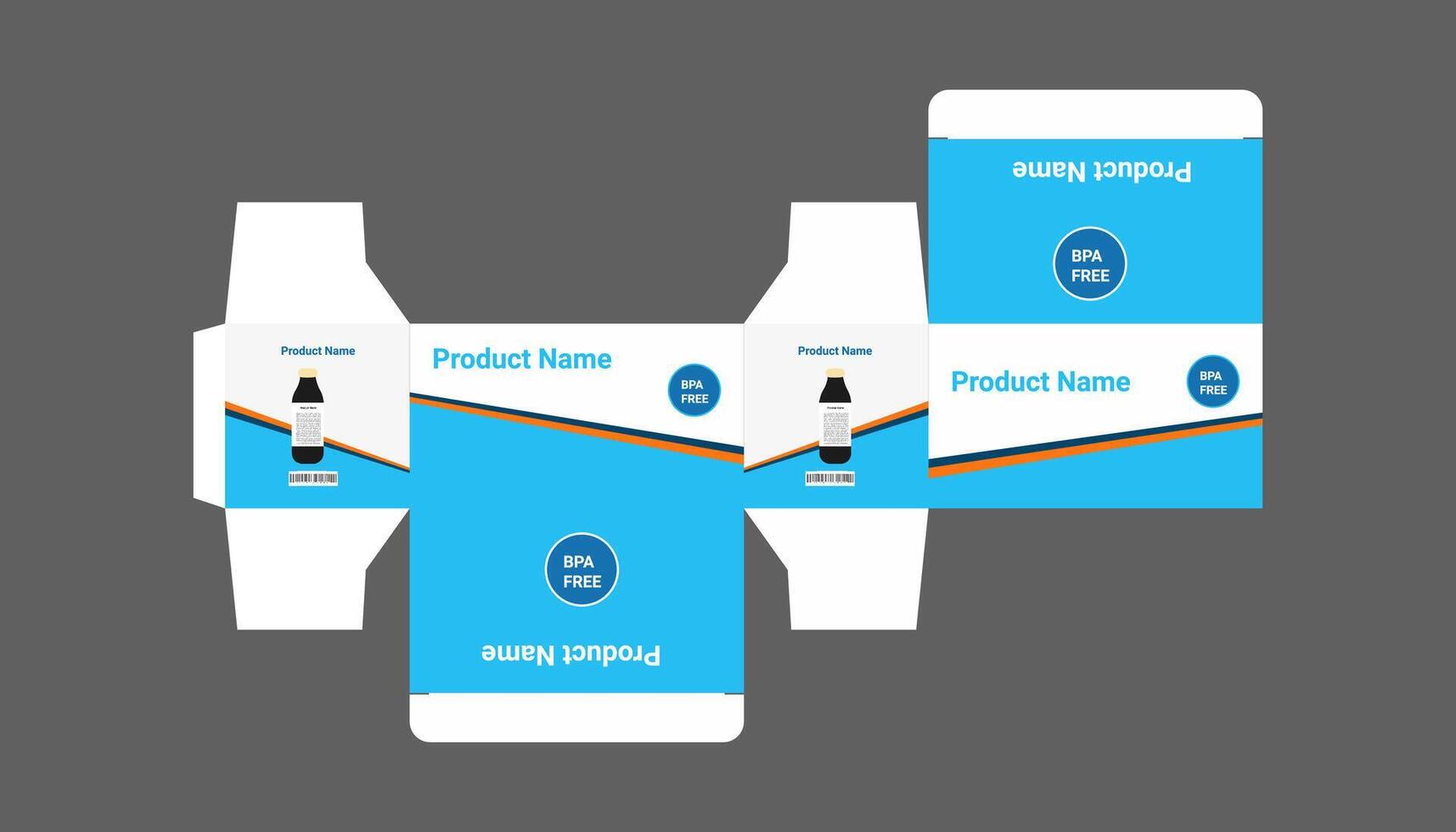 a box with a blue and white design vector