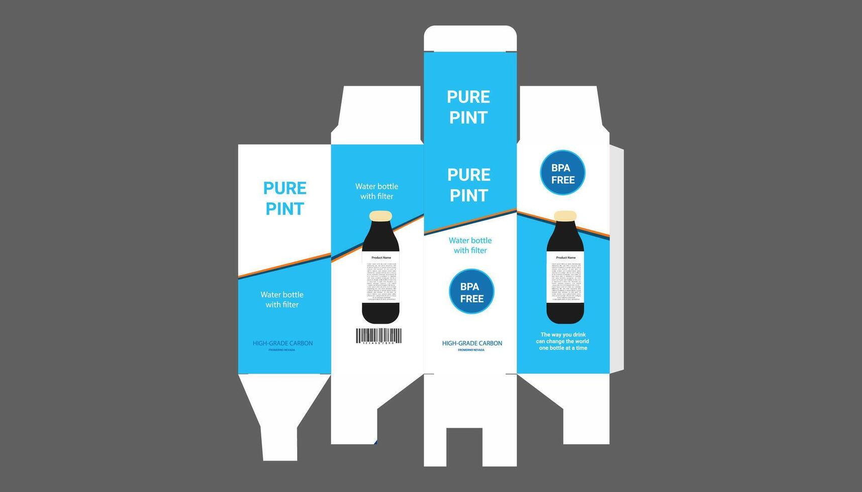 a package of pure pints on a gray background vector