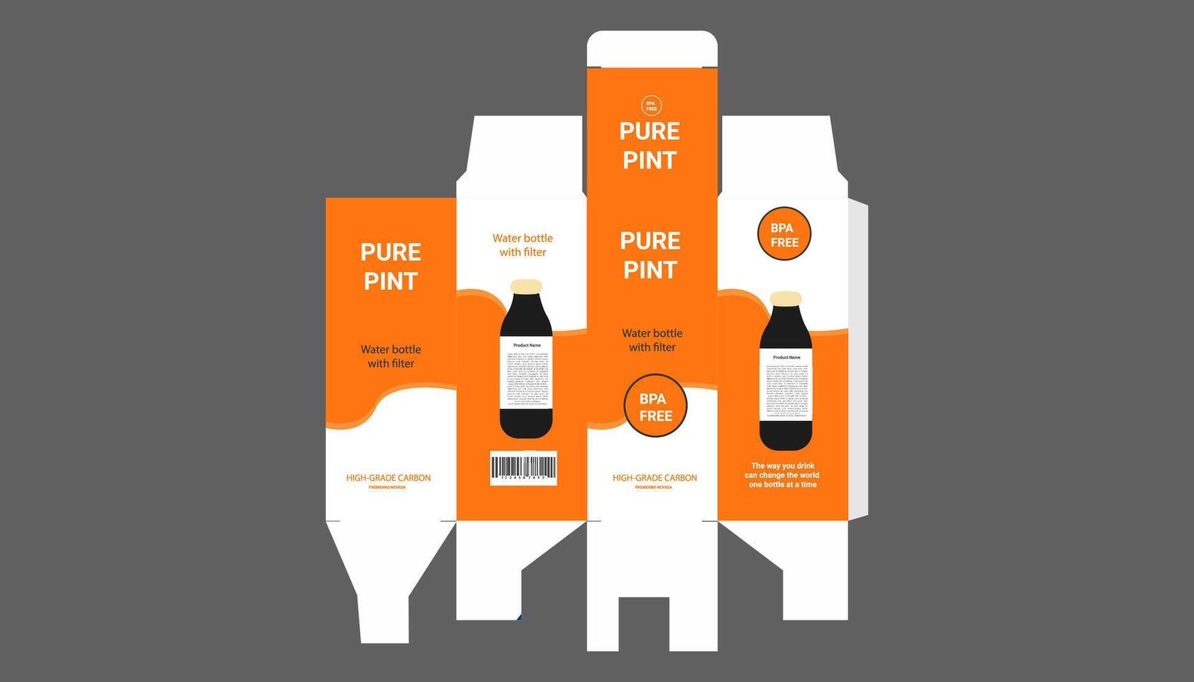 a package of pure pomade with orange and white labels vector
