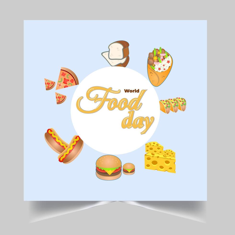 food day poster with various food items vector