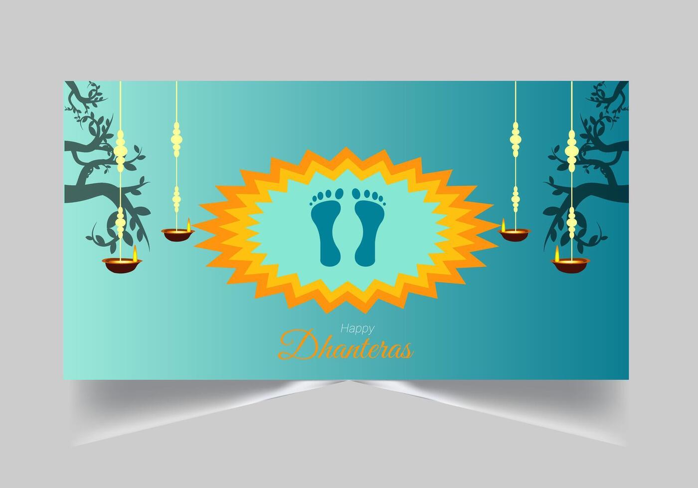 happy feet on a blue background with hanging lamps vector