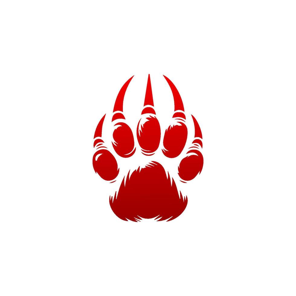 A red paw print on a white background vector