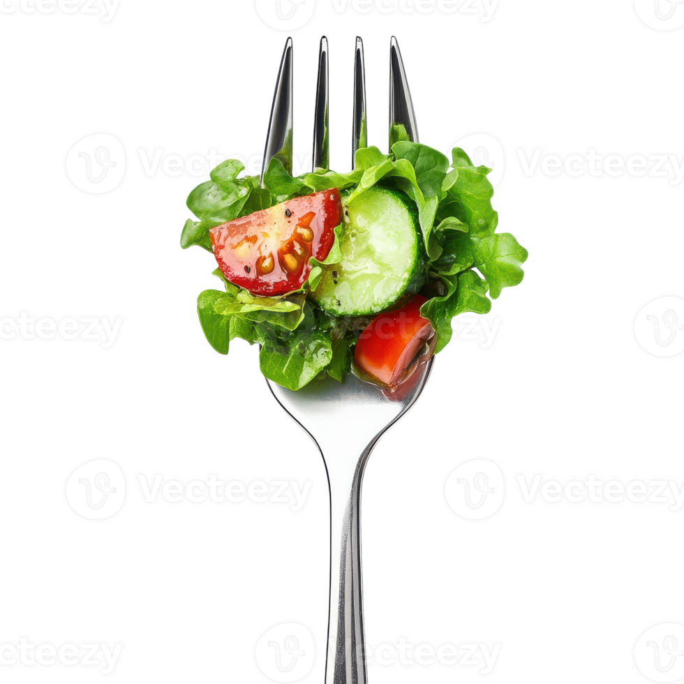 uma garfo com uma salada em isto png