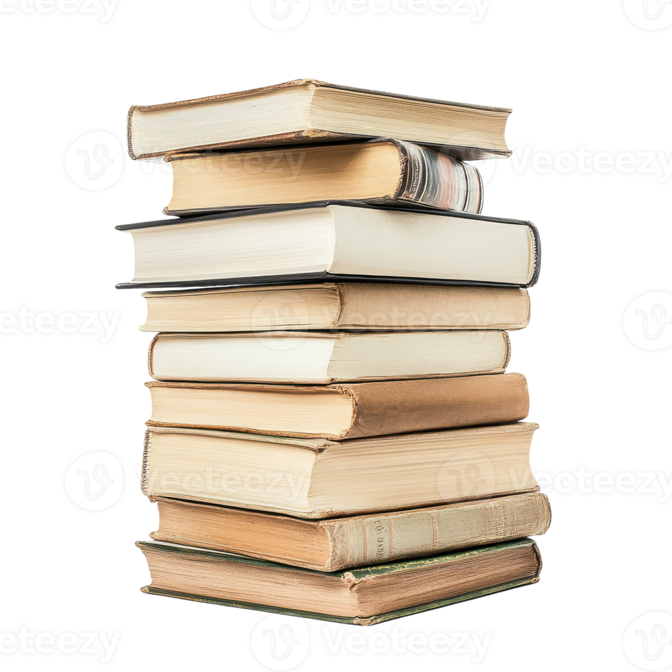 Stack of Books Isolated for Educational Use Transparent Background. png