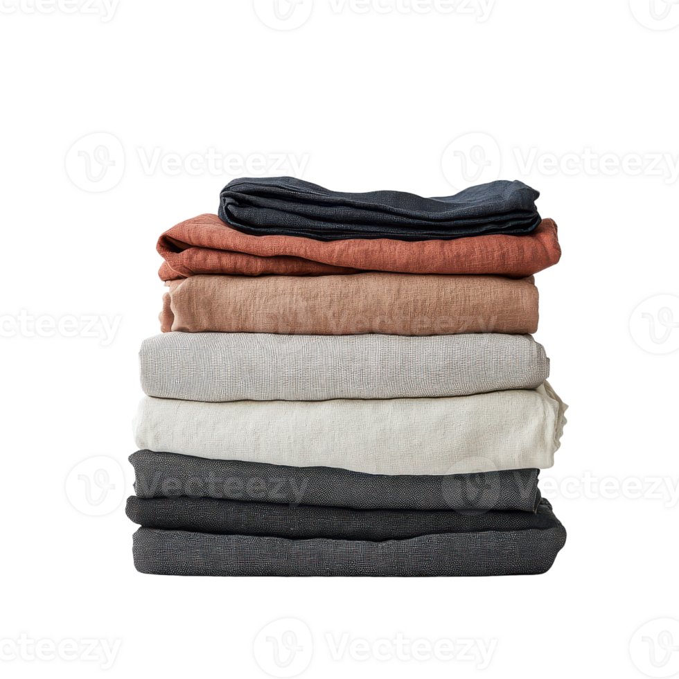 Stack of Arranged Clothes for Fashion Use Transparent Background. png
