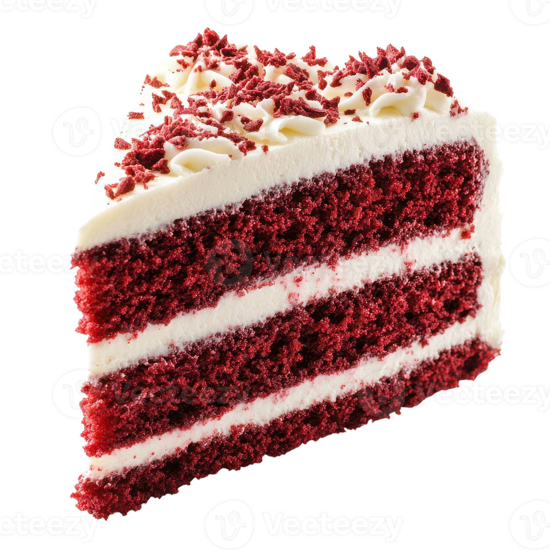 Delicious Red Velvet Cake Slice for Desserts Transparent Background