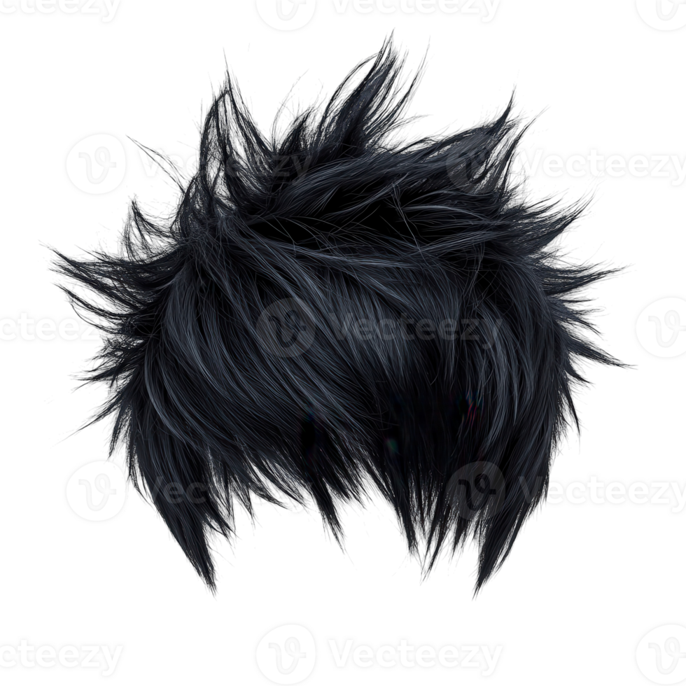 Stylish Spiky Short Hair Wig for Fashion Use Transparent Background. png