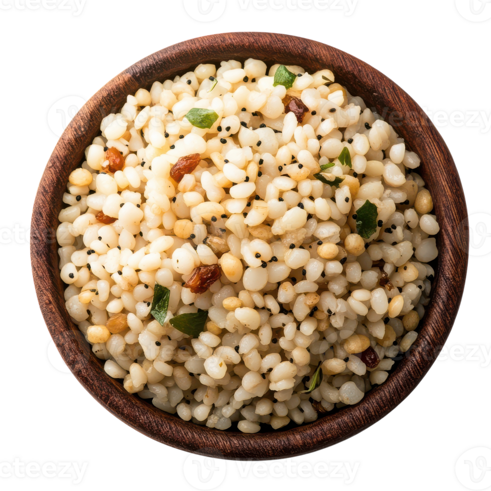 uma tigela do arroz com ervas e especiarias png