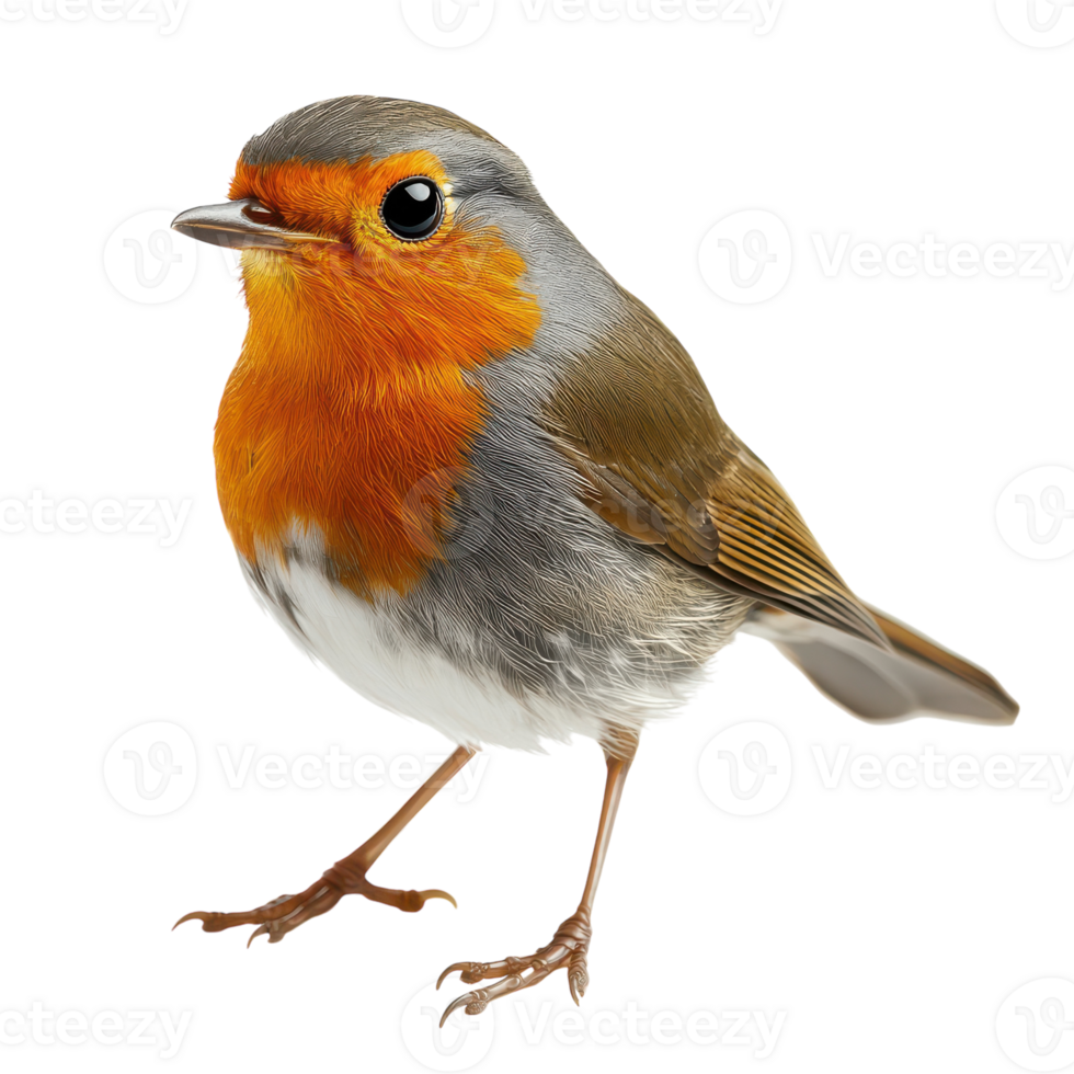 A small bird with orange and gray feathers png