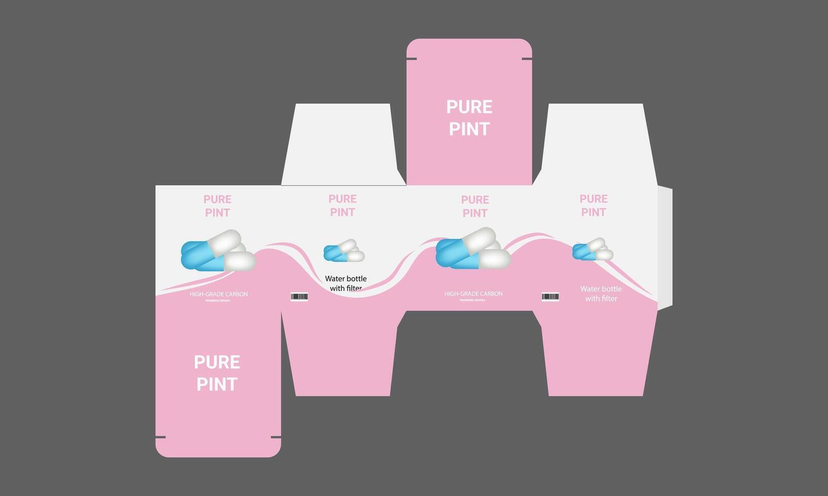 a box with a pink and white design vector