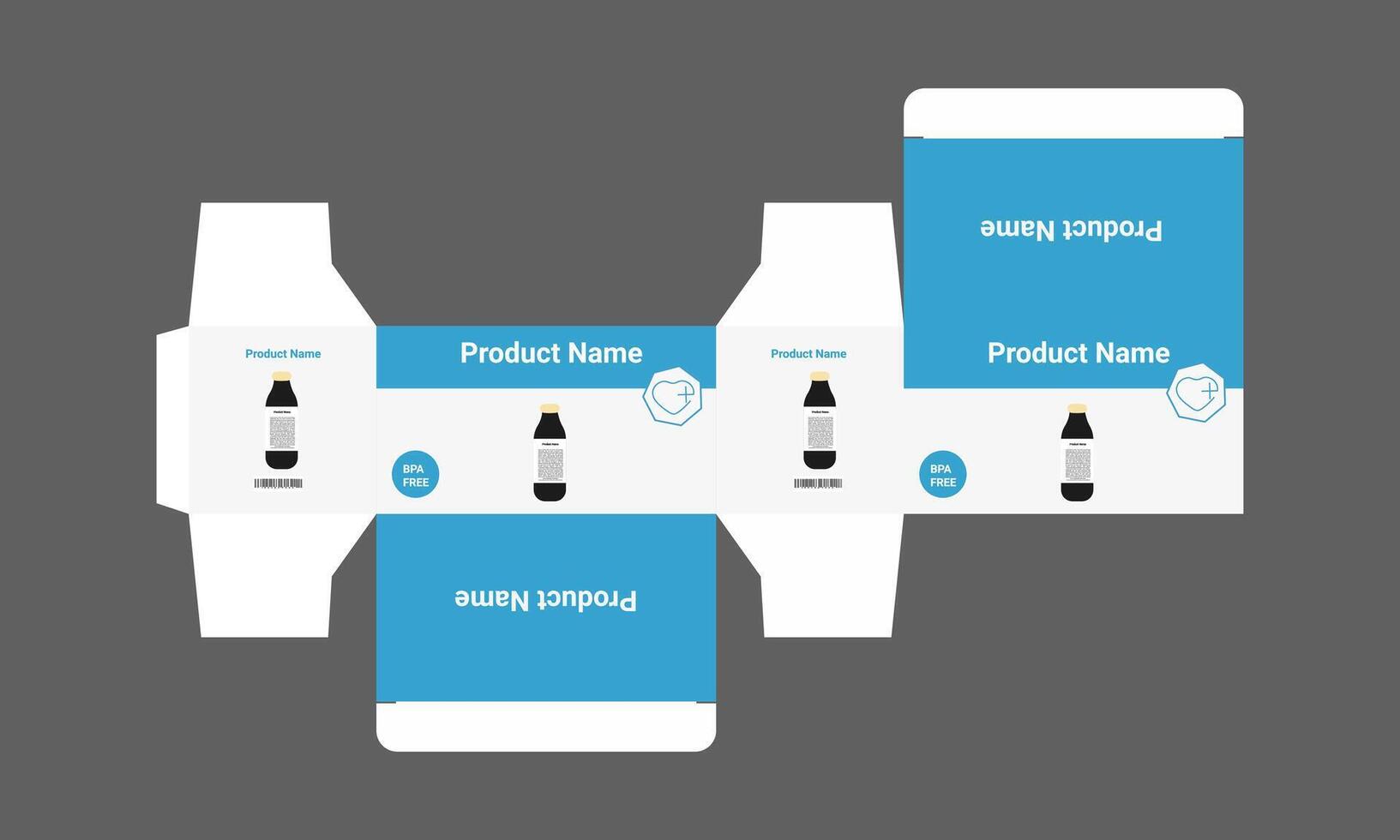 a box with two bottles and a label vector
