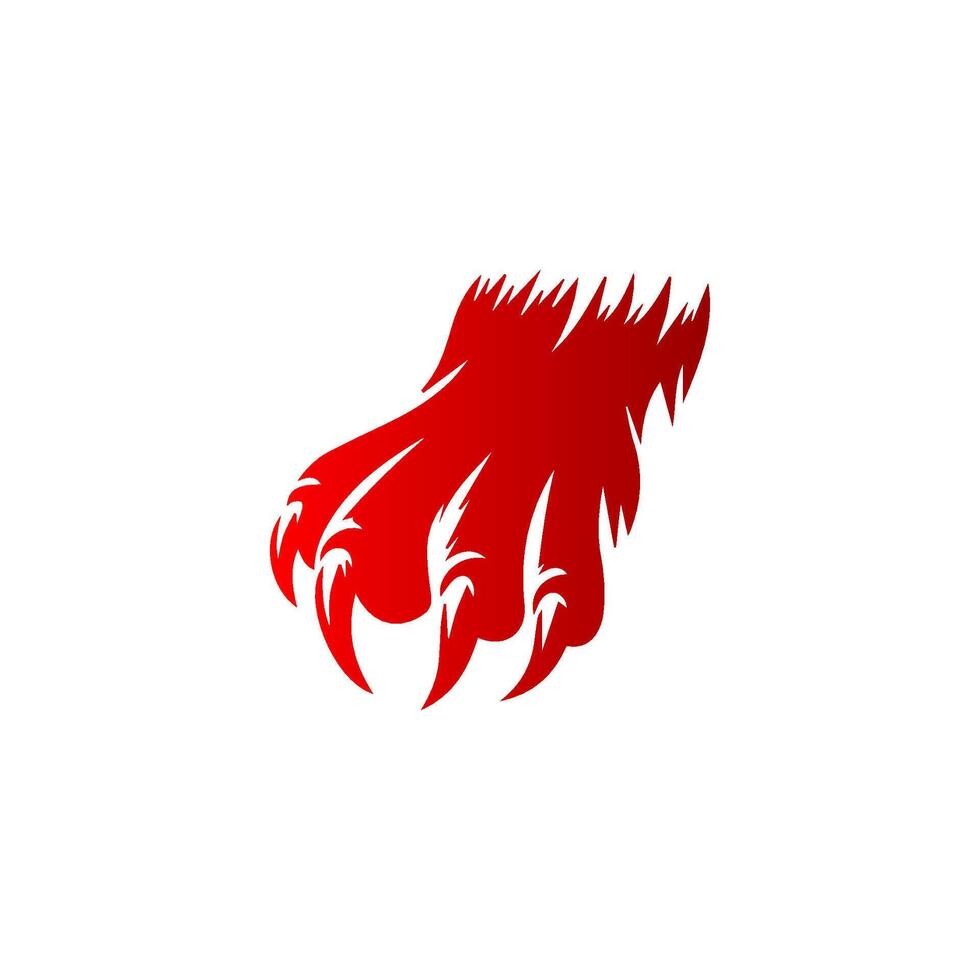A red claw logo on a white background vector