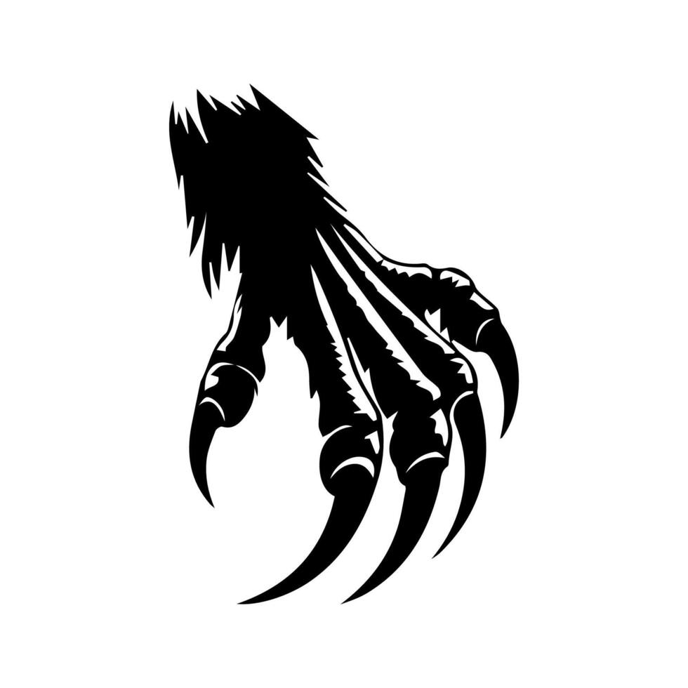 Monster, lion or bear paw nails traces vector