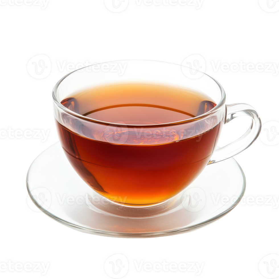 A cup of tea is shown on a saucer png