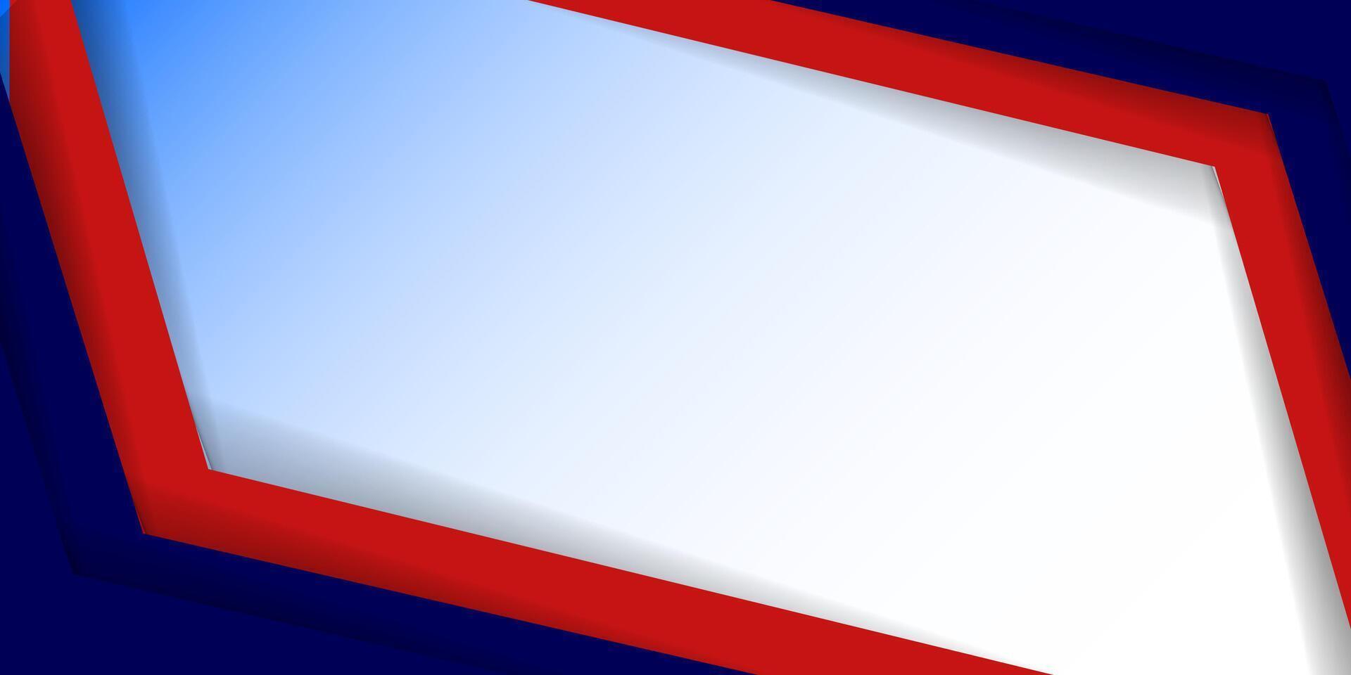A red and blue frame with a white border vector