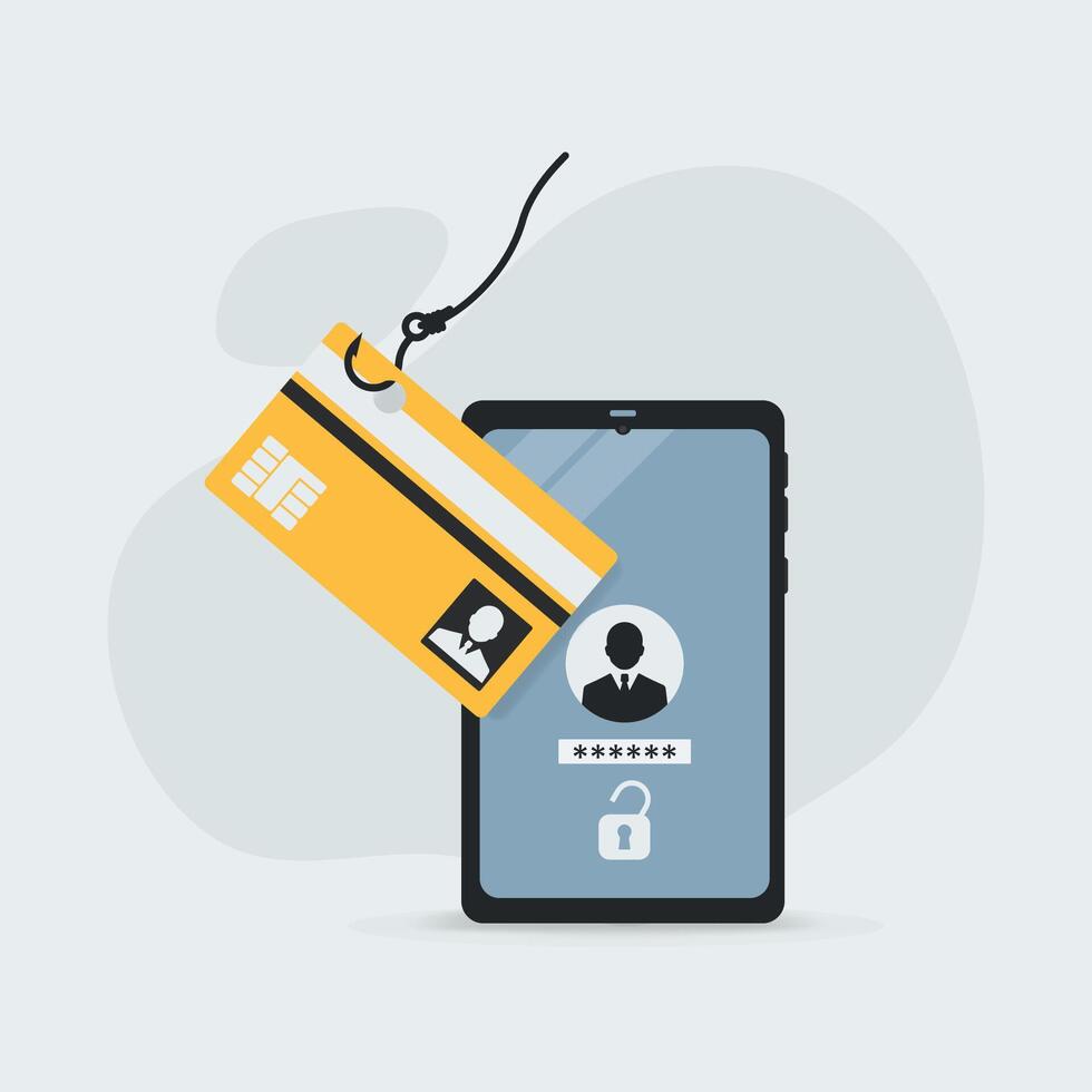 Phone with phishing account concept illustration vector