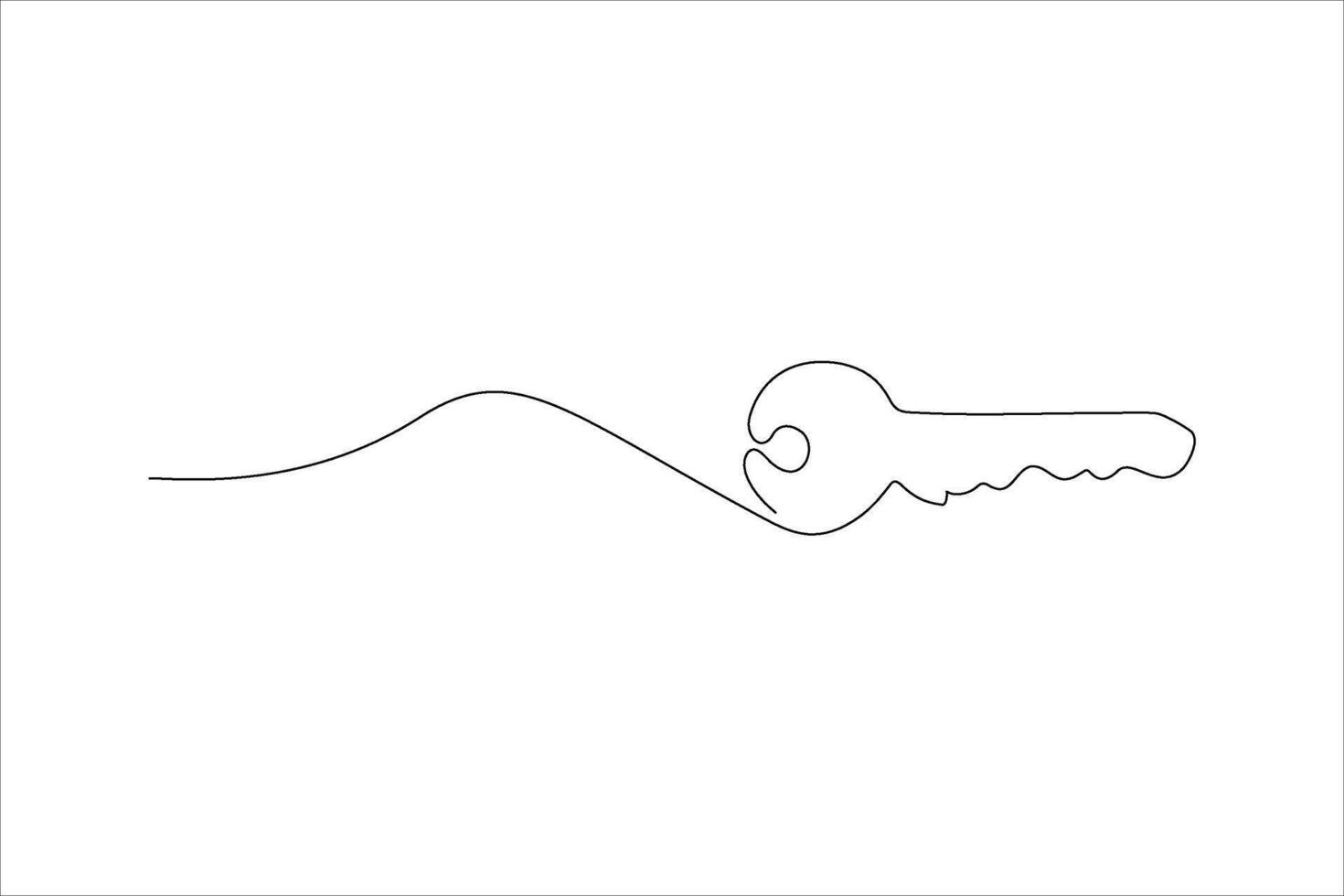 a key is drawn in a continuous line on a white background vector
