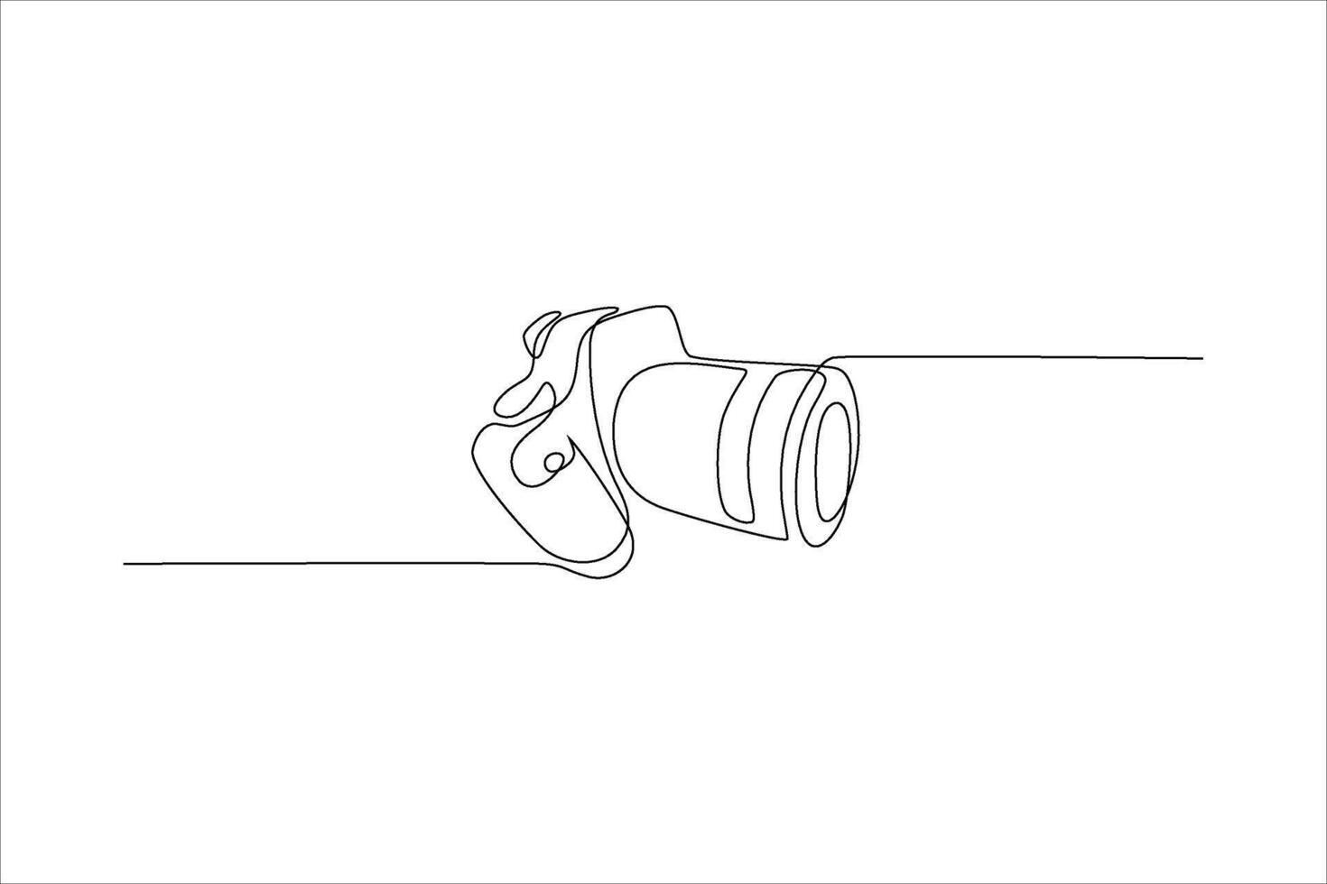 continuous line drawing of camera vector