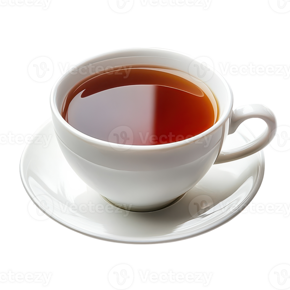 A cup of tea is shown on a saucer png
