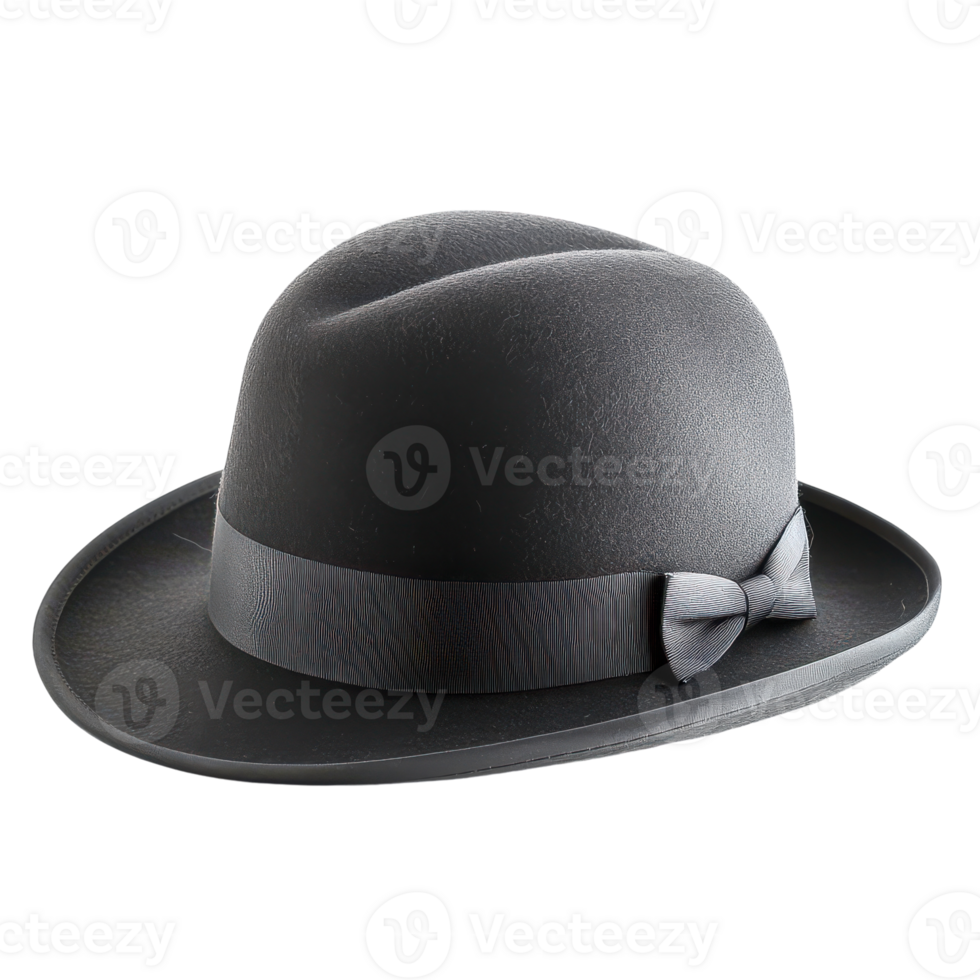 A black hat with a bow tie on it png