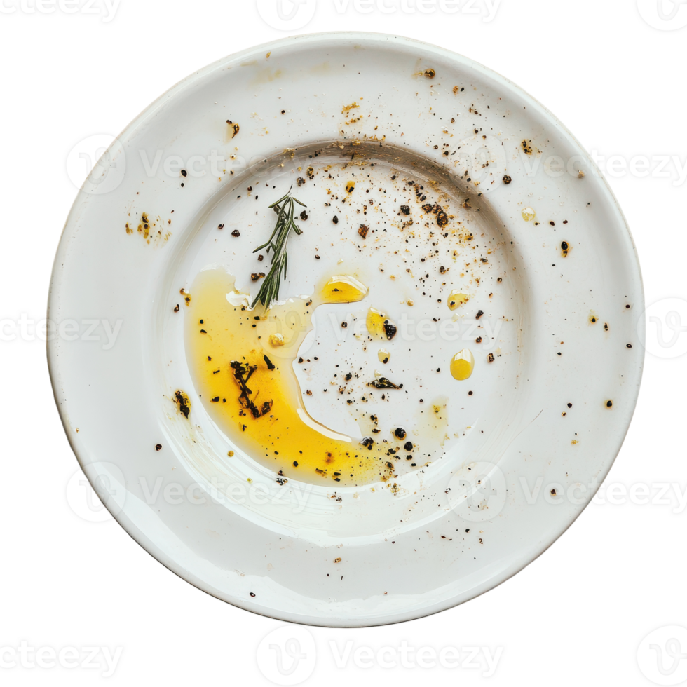 An empty plate with an egg and some salt png