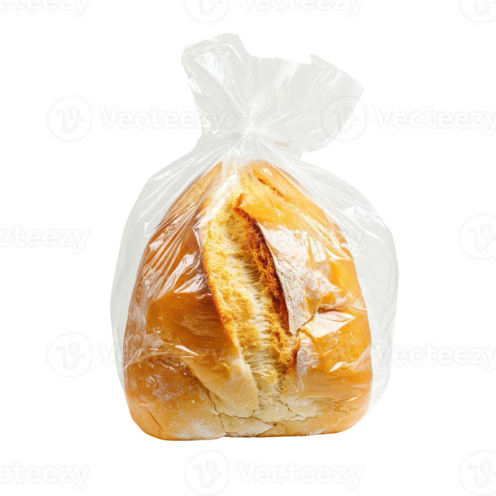 A bag of bread sitting in a plastic bag png
