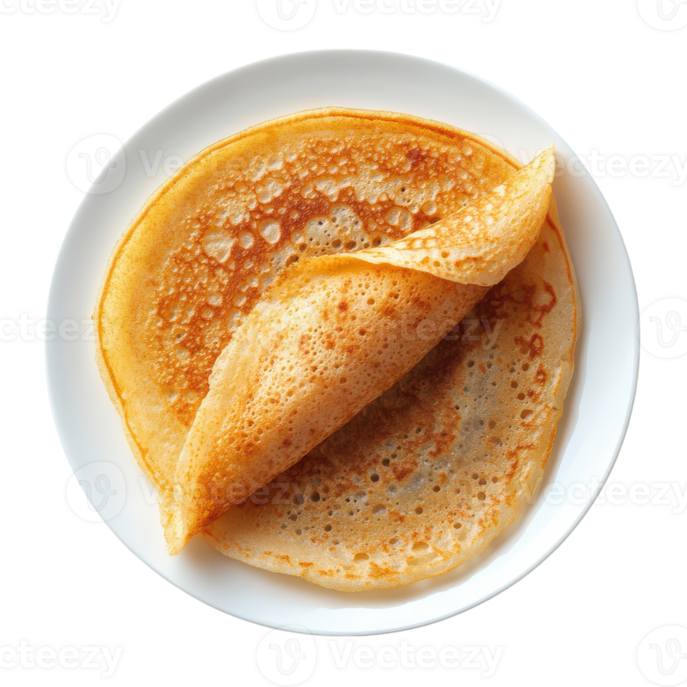 A plate with two pancakes on it png