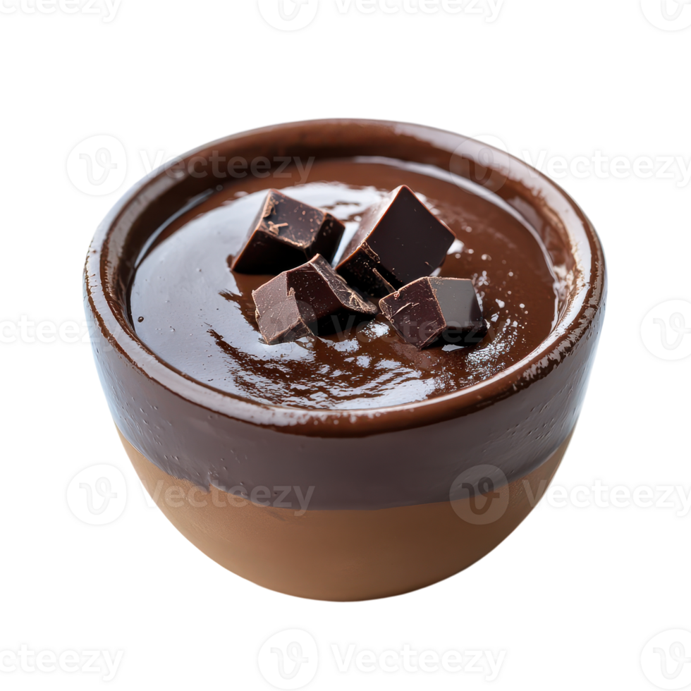 Chocolate pudding in a bowl png
