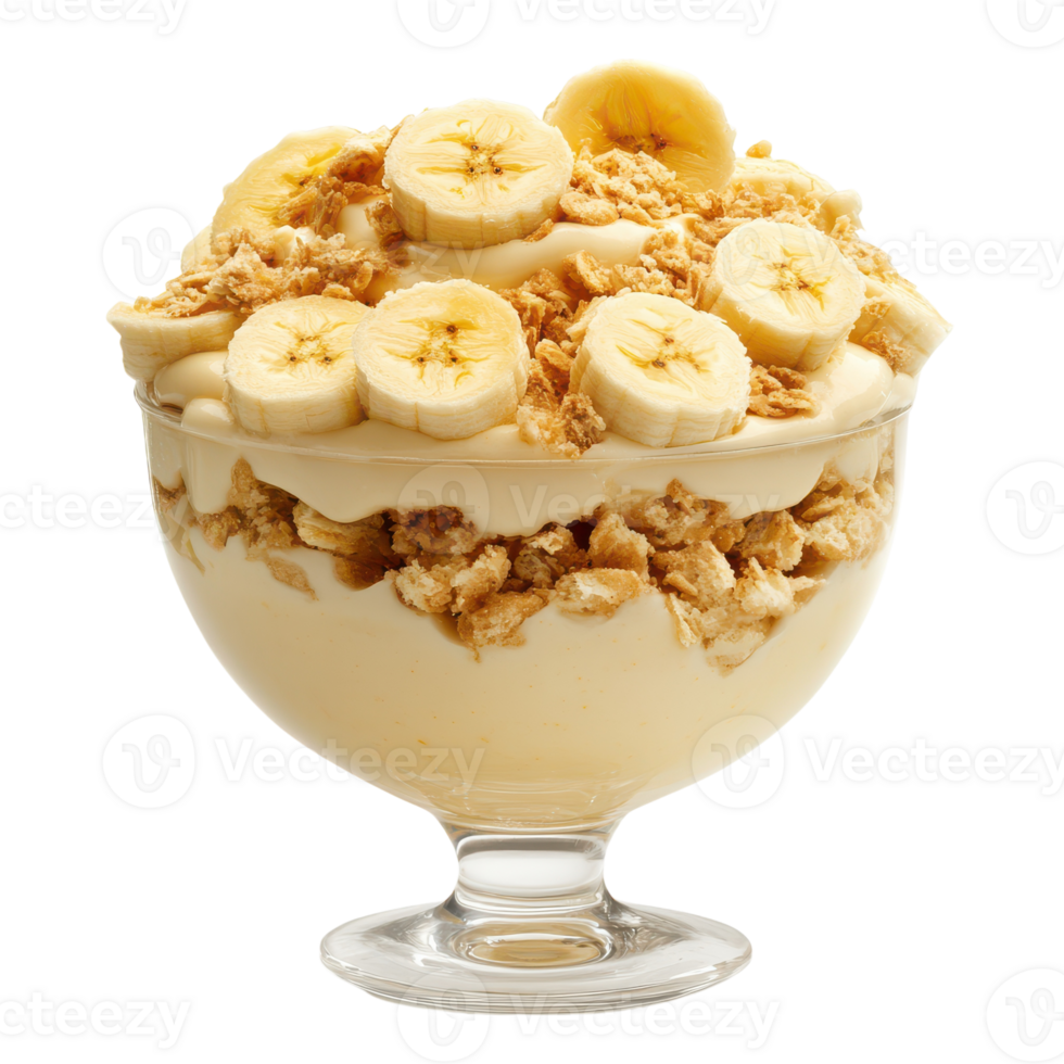 Banana nut parfait with yogurt png