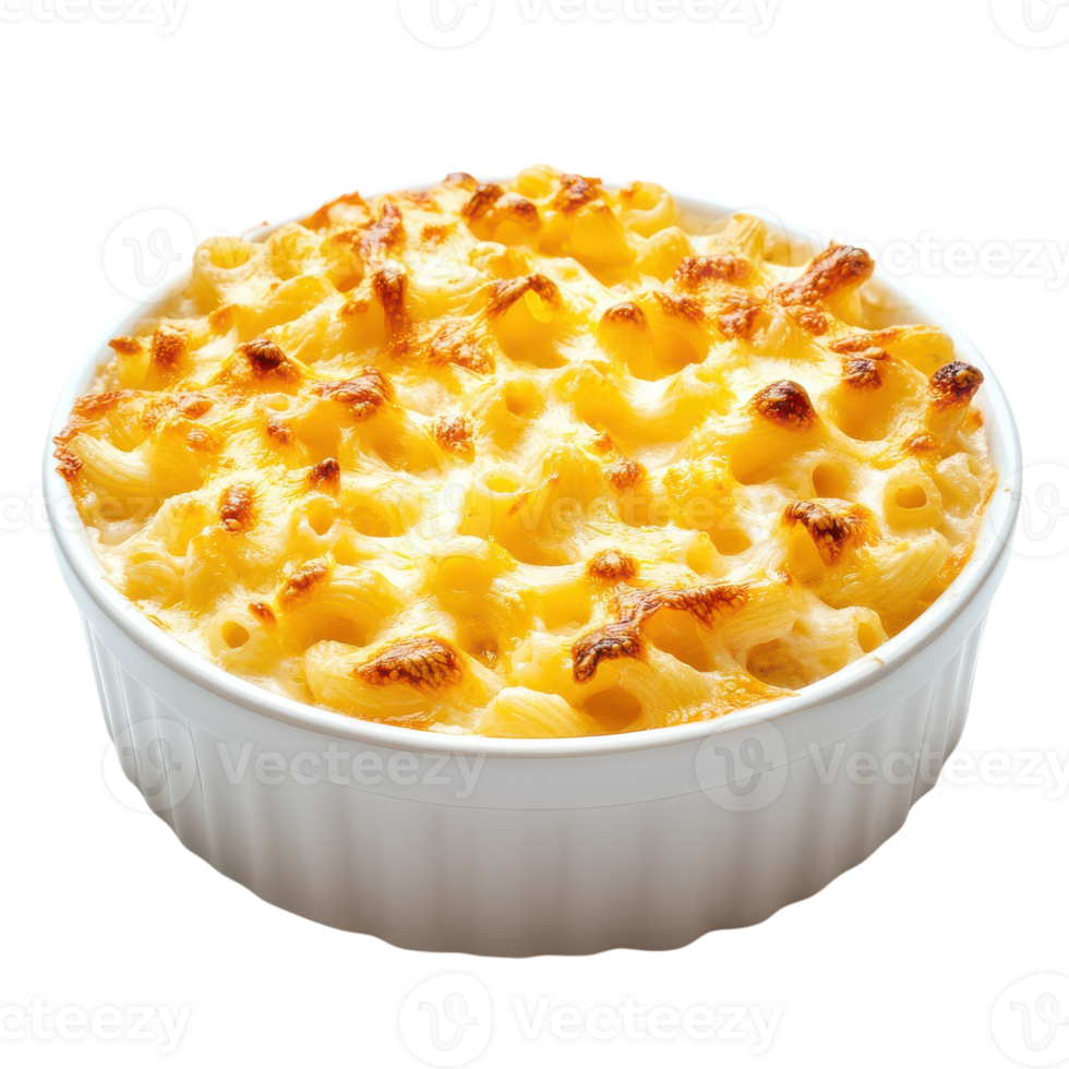 Macaroni and cheese in a white bowl png