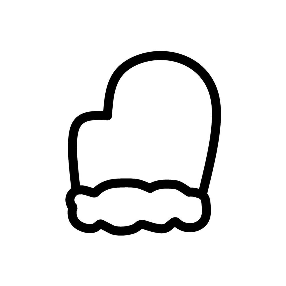 Hand Drawn Gloves Icon, Snow and Winter Christmas Gloves Icon, Line Art Icon of Gloves vector