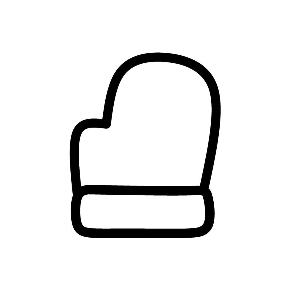Snow and Winter Christmas Gloves Icon, Line Art Icon of Gloves vector
